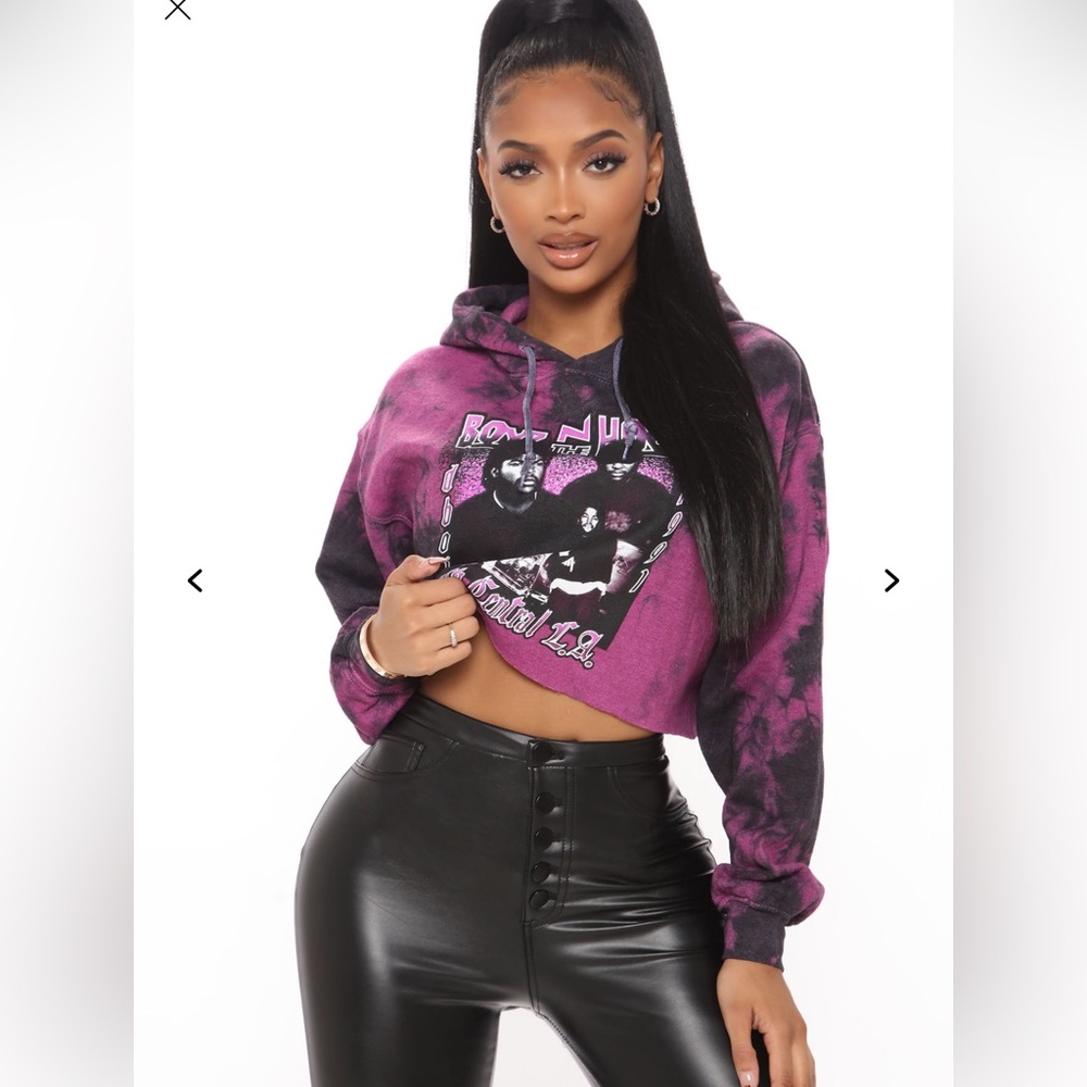 Boyz N The Hood Crip Top Hoodie Tie Dye Distressed